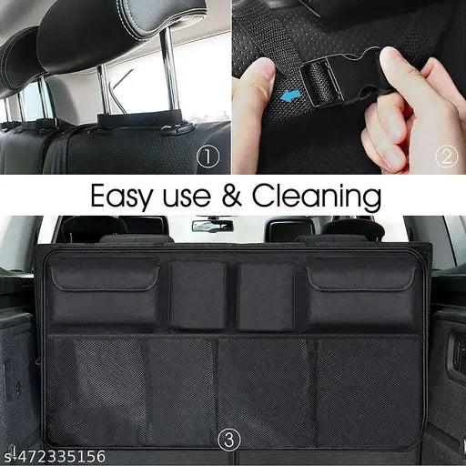 Back Seat Trunk Organizer – 8 Pocket Hanging Storage Solution