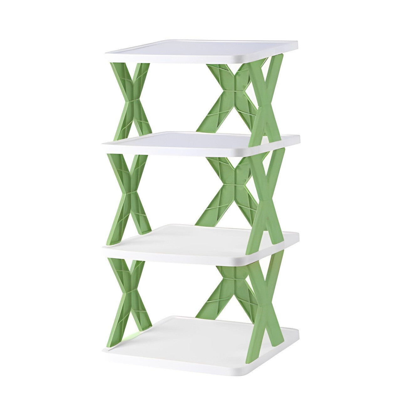 Plastic 4 Layer Foldable Shoe Rack – Space-Saving Storage Solution (Multicolor)