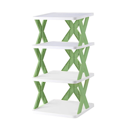 Plastic 4 Layer Foldable Shoe Rack – Space-Saving Storage Solution (Multicolor)