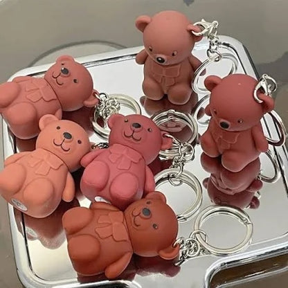 Lip Tint with Bear Keychain – 6pcs Matte Lipstick Set (Multicolour)