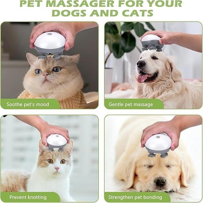 Electric Pet Cat Massager – Soothing Silicone Vibration Head Massager