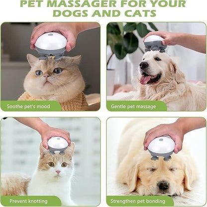Electric Pet Cat Massager – Soothing Silicone Vibration Head Massager