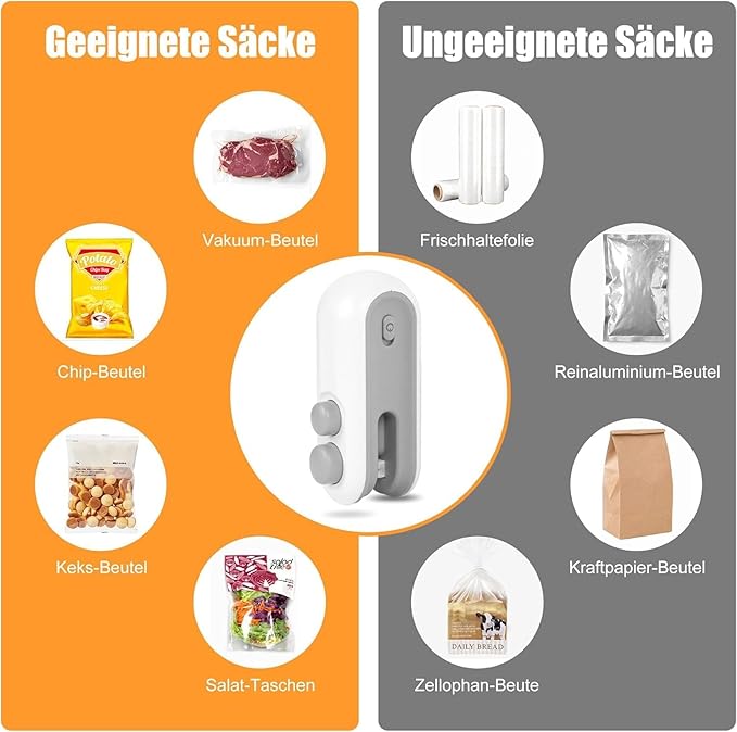 Portable Mini Sealing Machine 2 in 1 USB Rechargeable Magnetic Heat Sealing