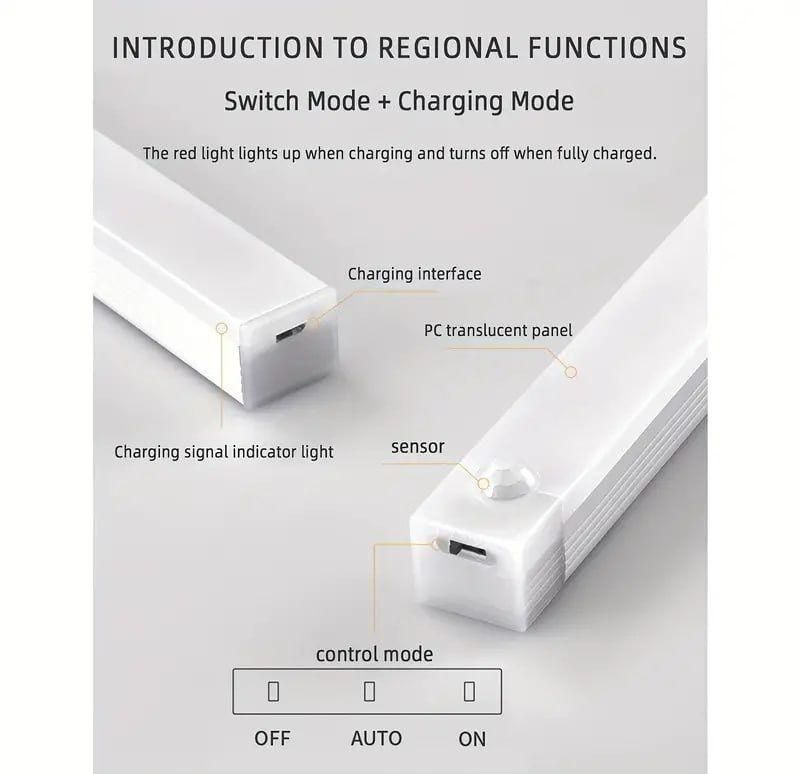 LED Motion Sensor Cabinet Light – Wireless Auto-On Night Light (Random Color)