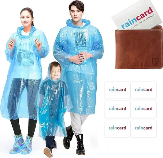 FULLY Reusable Wallet Rain Card Raincoat (Set of 5 – Multicolour)